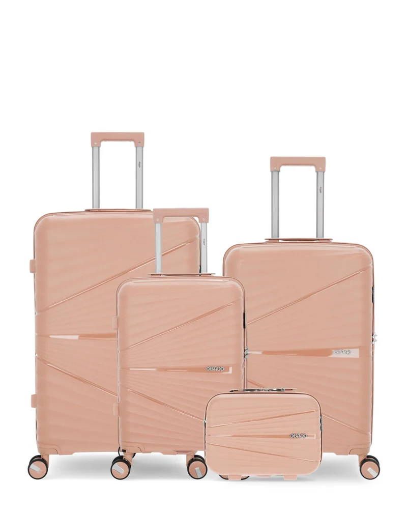 Lot de 4 Valises Rigides Grand Format, Taille Moyenne, Cabine et Grand Vanity VELA