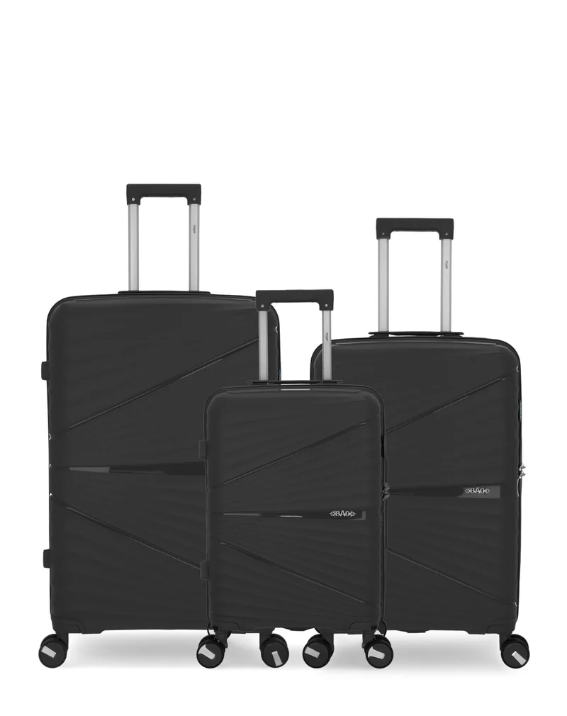 Lot de 3 Valises Rigides Grand Format, Taille Moyenne et Cabine VELA