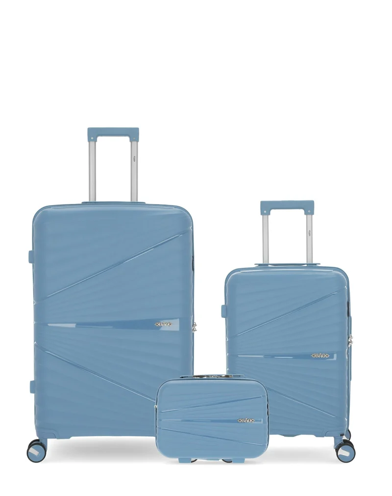 Lot de 3 Valises Rigides Grand Format, Cabine et Grand Vanity VELA