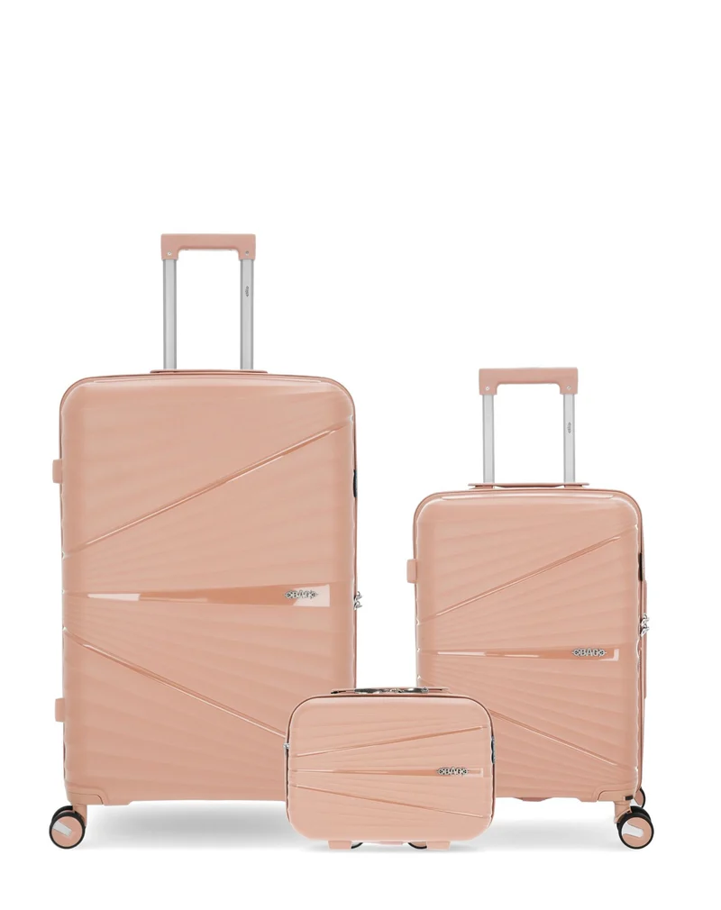 Lot de 3 Valises Rigides Grand Format, Cabine et Grand Vanity VELA