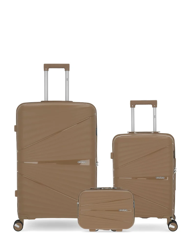 Lot de 3 Valises Rigides Grand Format, Cabine et Grand Vanity VELA