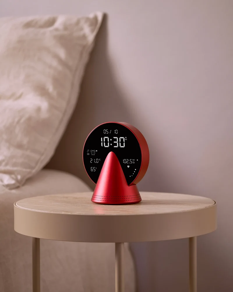 Radio-réveil Bluetooth aluminium Lexon Conic à personnaliser