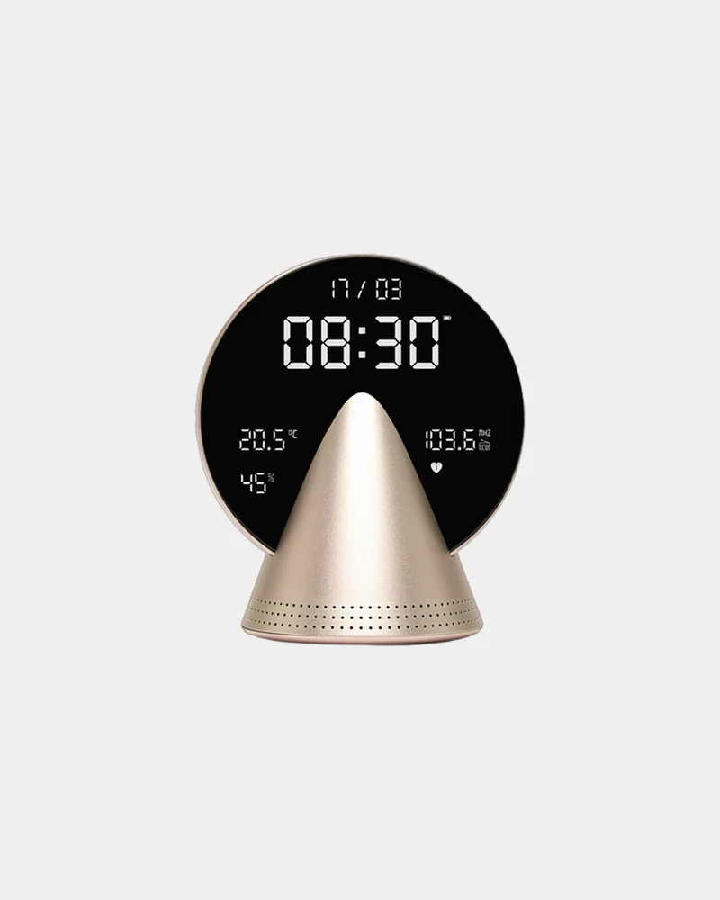 Radio-réveil Bluetooth aluminium Lexon Conic à personnaliser