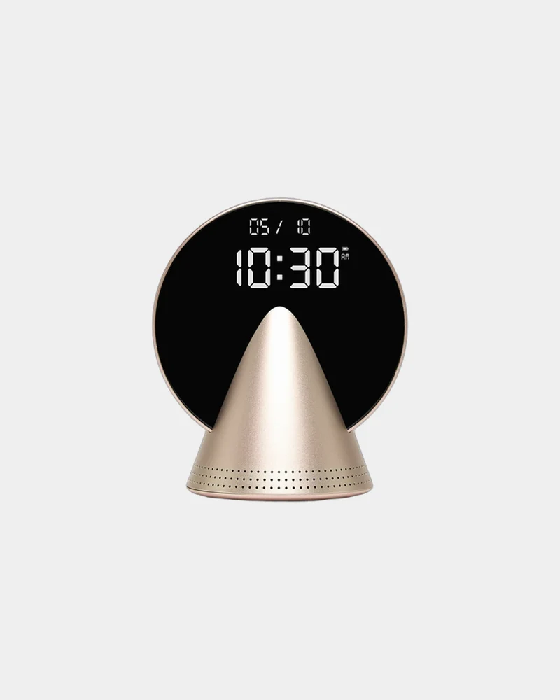 Radio-réveil Bluetooth aluminium Lexon Conic à personnaliser