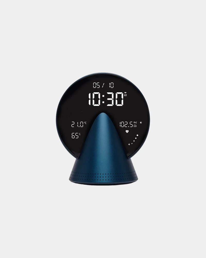 Radio-réveil Bluetooth aluminium Lexon Conic à personnaliser