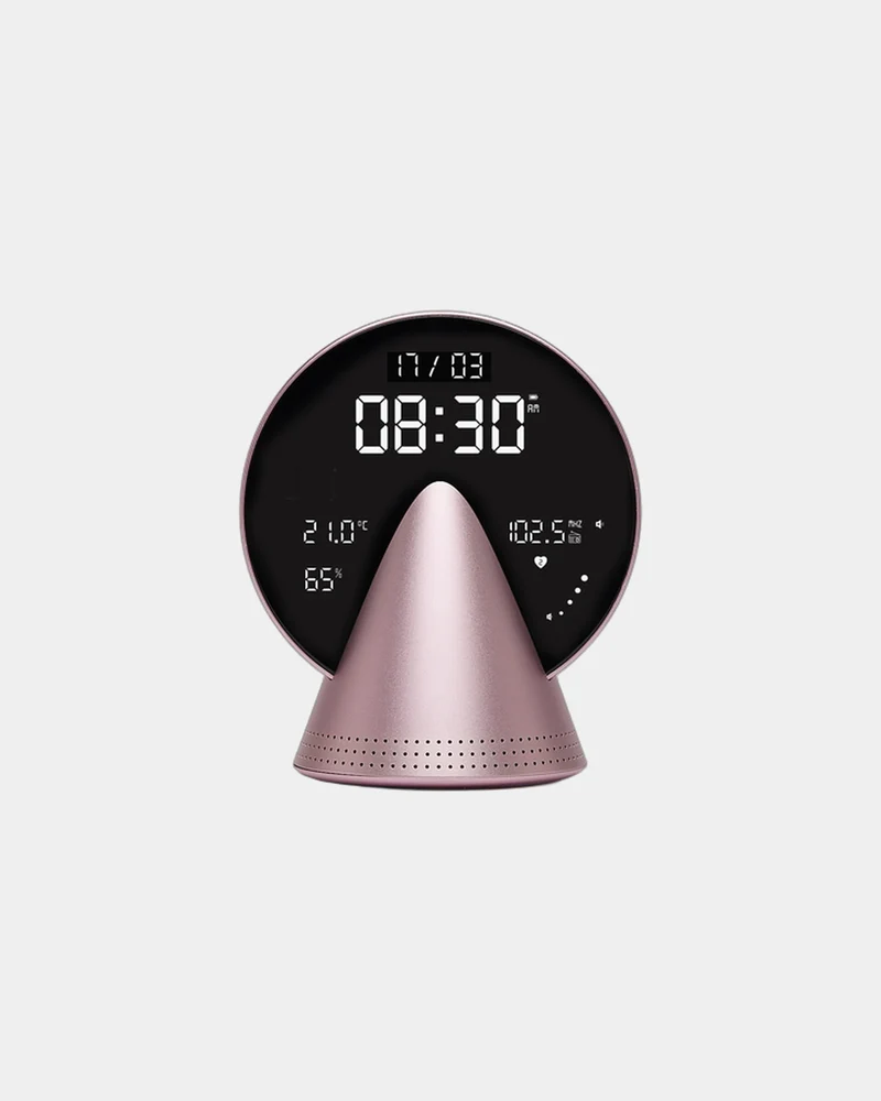 Radio-réveil Bluetooth aluminium Lexon Conic à personnaliser