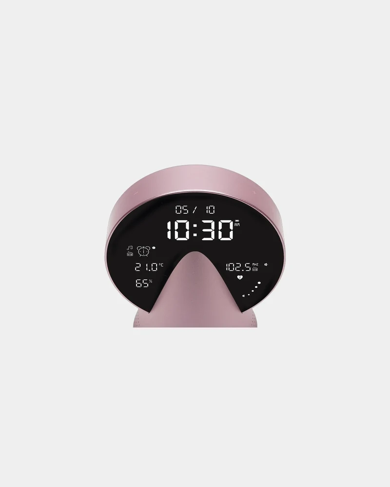 Radio-réveil Bluetooth aluminium Lexon Conic à personnaliser