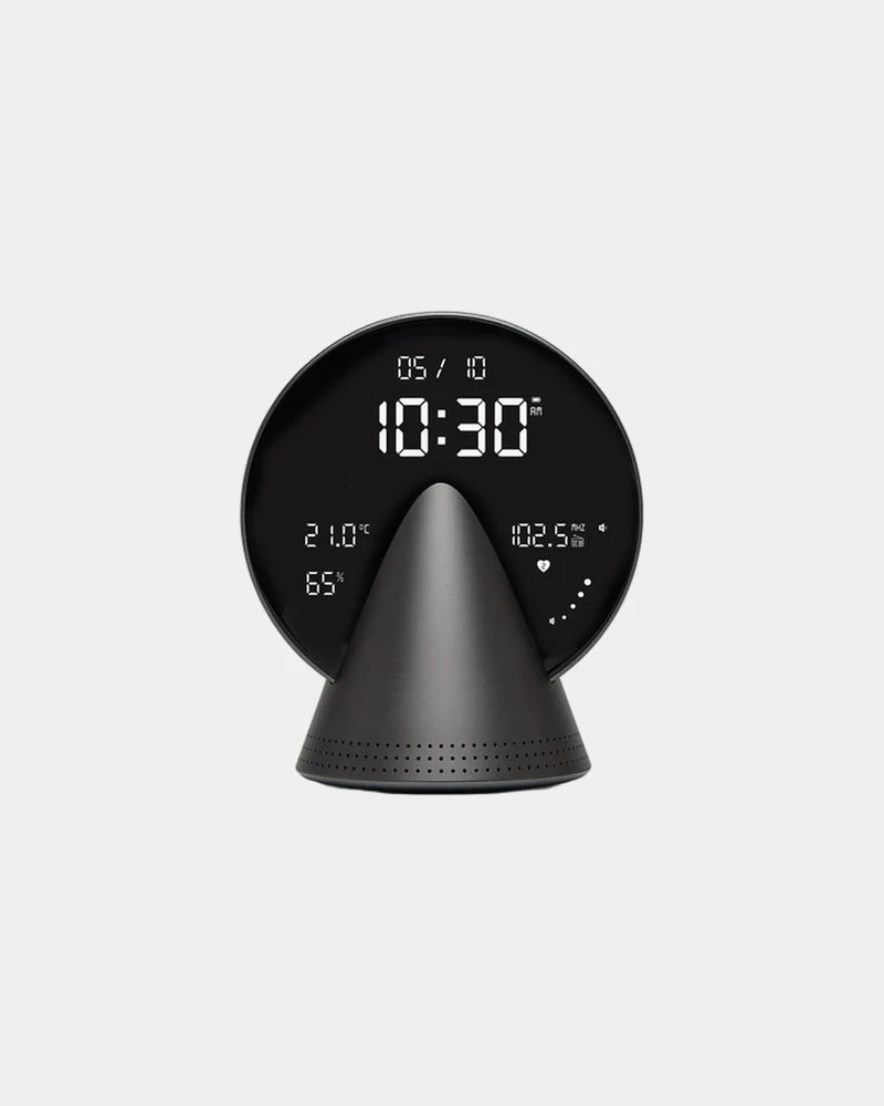 Radio-réveil Bluetooth aluminium Lexon Conic à personnaliser