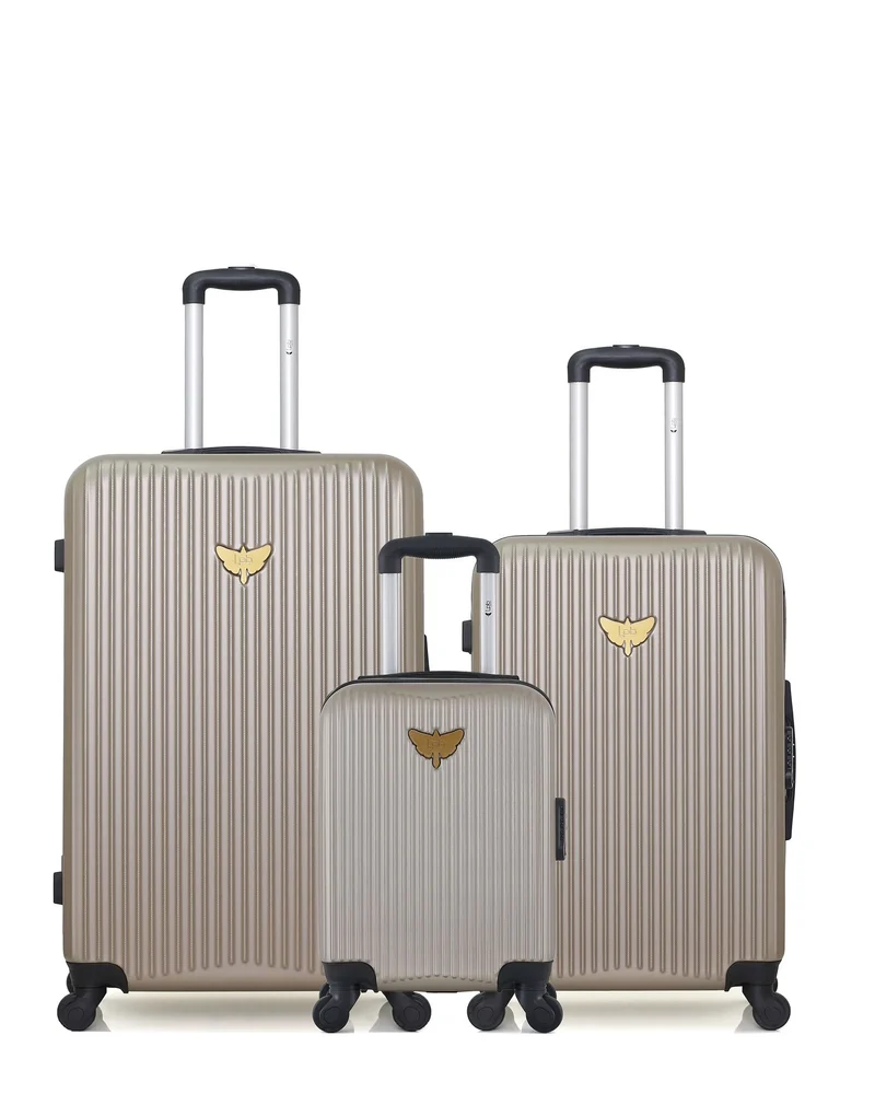 Lot de 3 Valises Rigides Grand Format, Taille Moyenne et Cabine XXS AGATA
