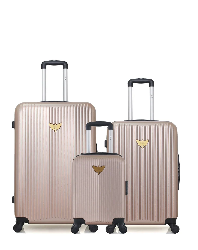 Lot de 3 Valises Rigides Grand Format, Taille Moyenne et Cabine XXS AGATA