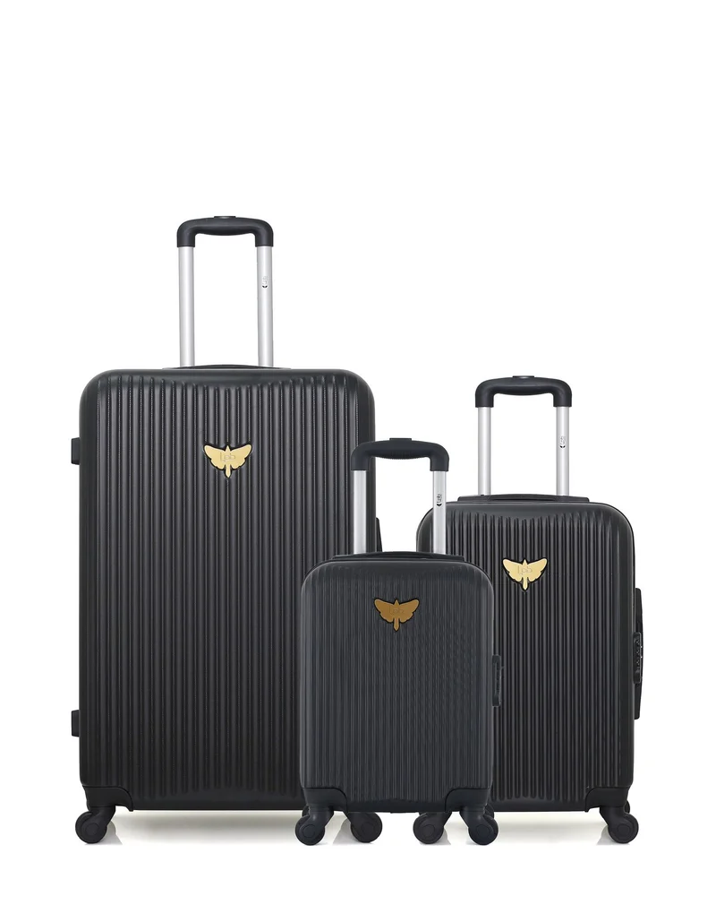 Lot de 3 Valises Rigides Grand Format, Cabine et Cabine XXS AGATA