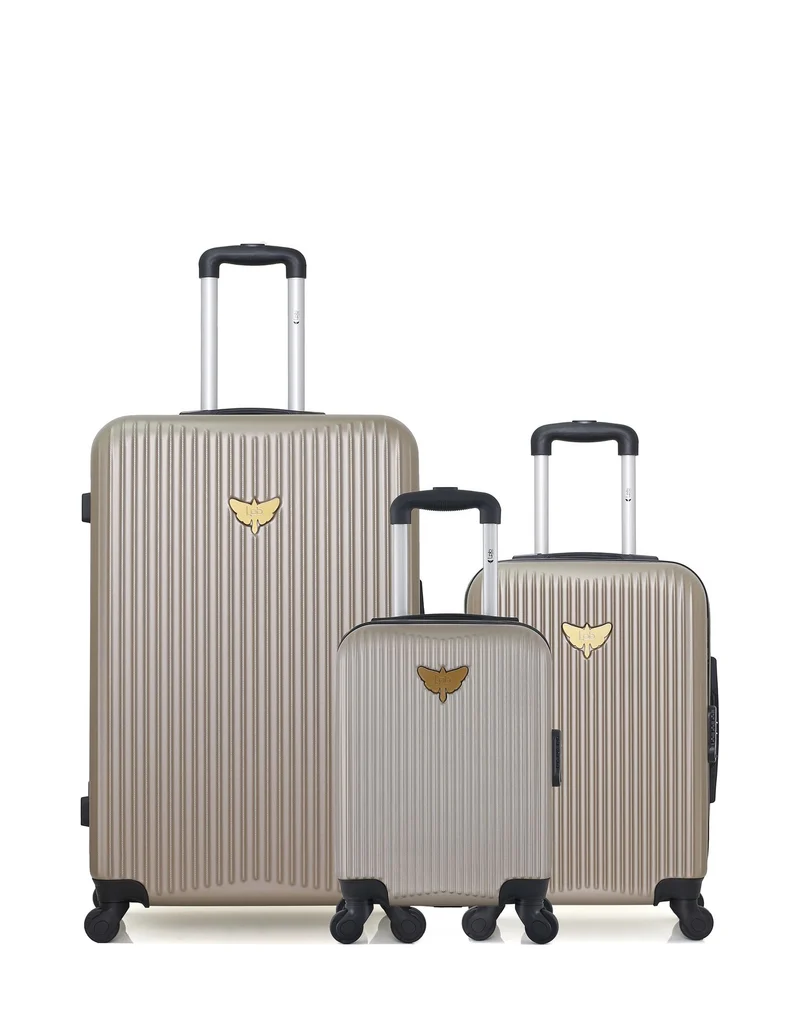 Lot de 3 Valises Rigides Grand Format, Cabine et Cabine XXS AGATA