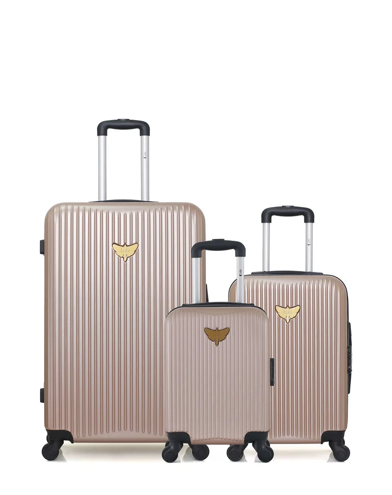 Lot de 3 Valises Rigides Grand Format, Cabine et Cabine XXS AGATA