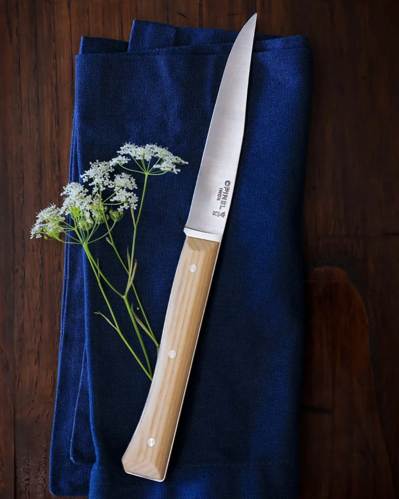 Coffret de 4 couteaux de table Facette Frêne Opinel à personnaliser