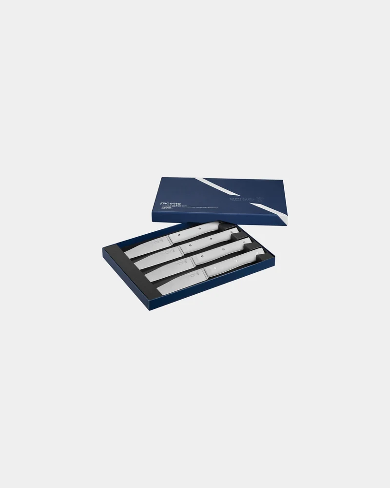 Coffret de 4 couteaux de table Facette Frêne Opinel à personnaliser