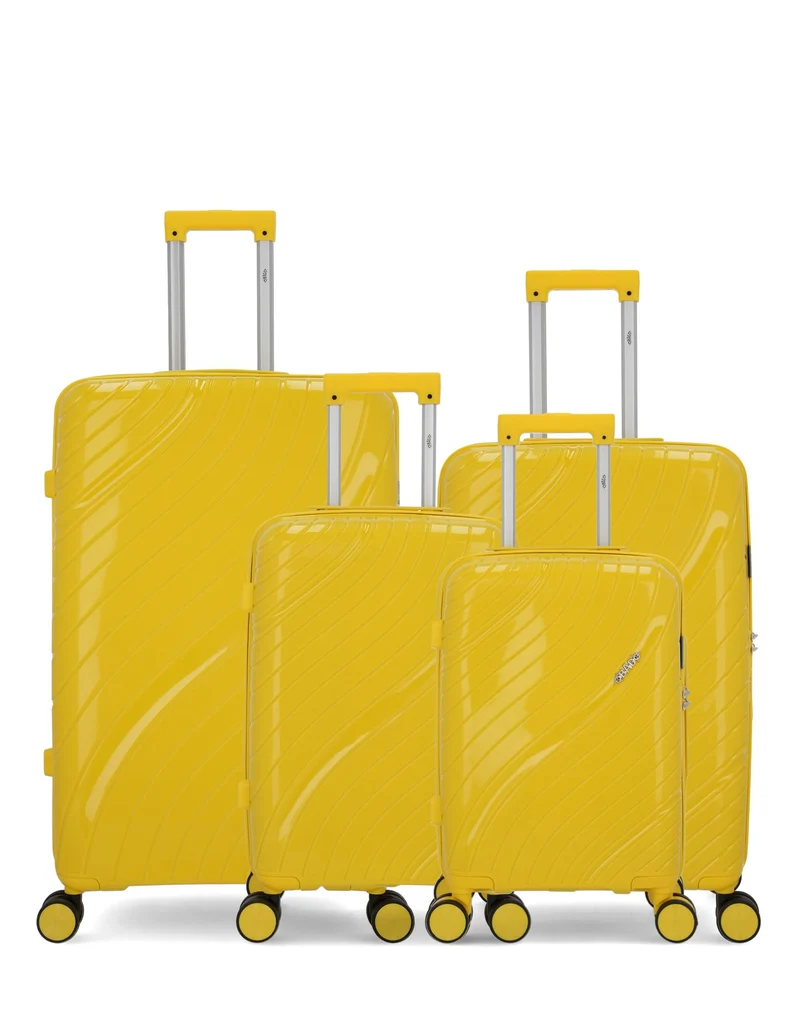 Lot de 4 Valises Rigides Grand Format, Taille Moyenne, Cabine et Cabine XS LYRA
