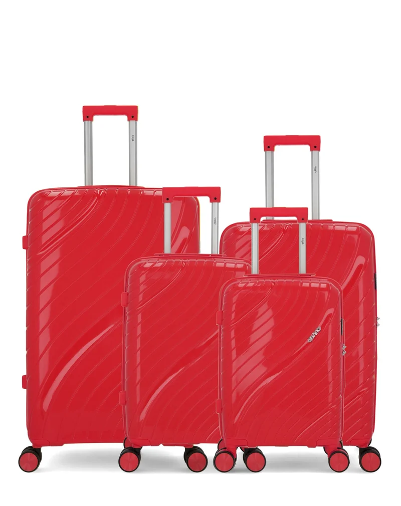 Lot de 4 Valises Rigides Grand Format, Taille Moyenne, Cabine et Cabine XS LYRA