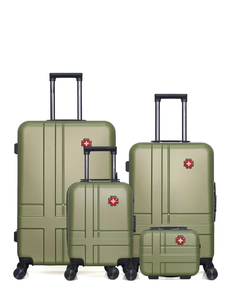 Lot de 4 Valises Rigides Grand Format, Taille Moyenne, Cabine XXS et Vanity USTER