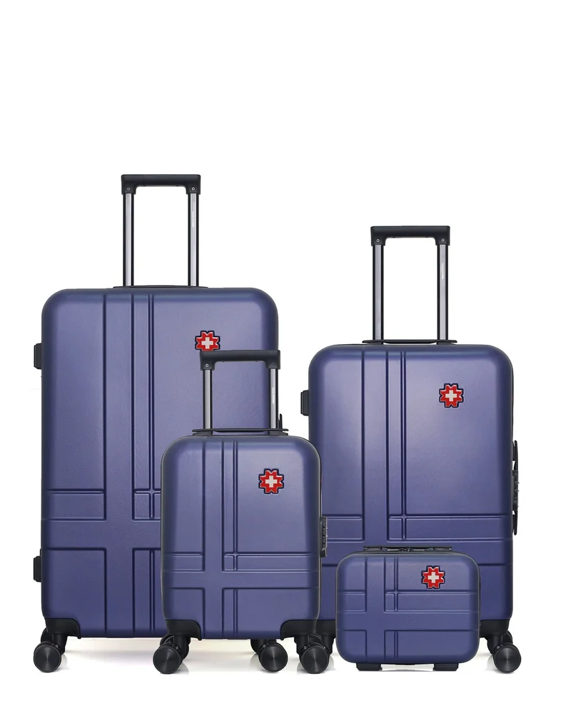 Lot de 4 Valises Rigides Grand Format, Taille Moyenne, Cabine XXS et Vanity USTER