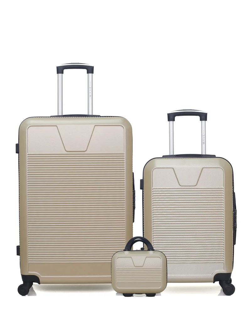 Lot de 3 Valises Rigides Grand Format, Cabine et Vanity SELENGA