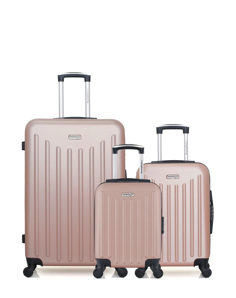 Lot de 3 Valises Rigides Grand Format, Cabine et Cabine XXS BROOKLYN