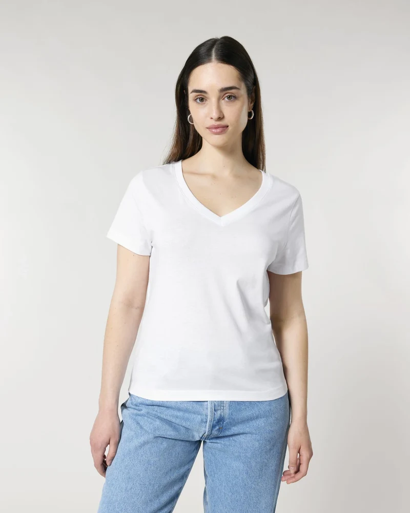 T-shirt femme col V coton bio Stanley/Stella Isla à personnaliser