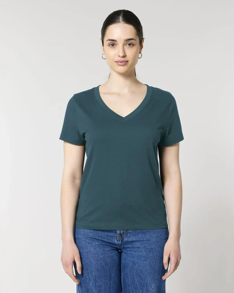 T-shirt femme col V coton bio Stanley/Stella Isla à personnaliser
