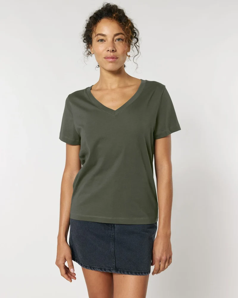 T-shirt femme col V coton bio Stanley/Stella Isla à personnaliser