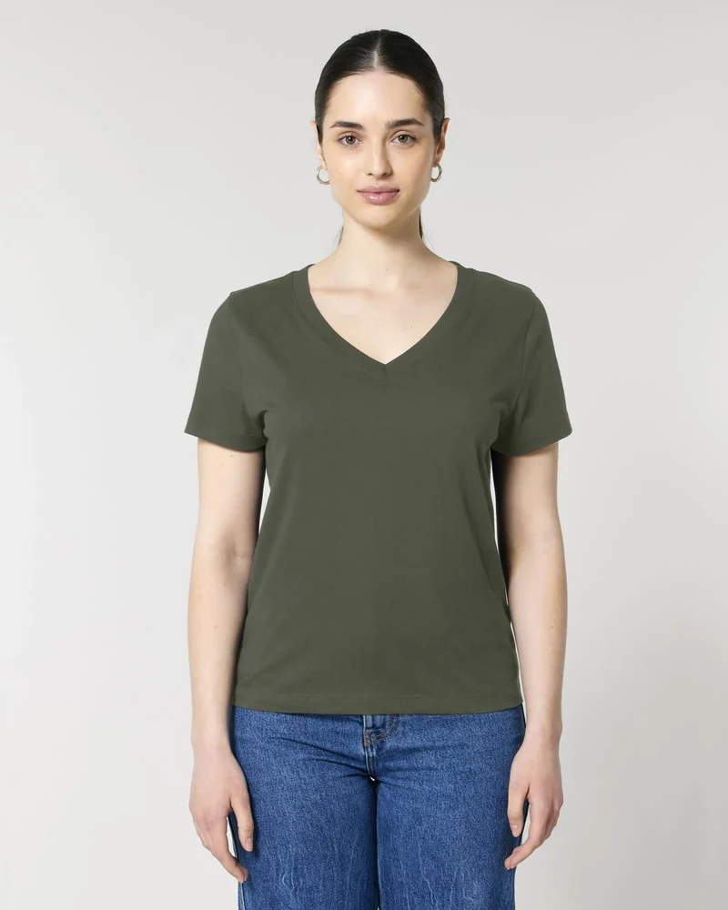 T-shirt femme col V coton bio Stanley/Stella Isla à personnaliser