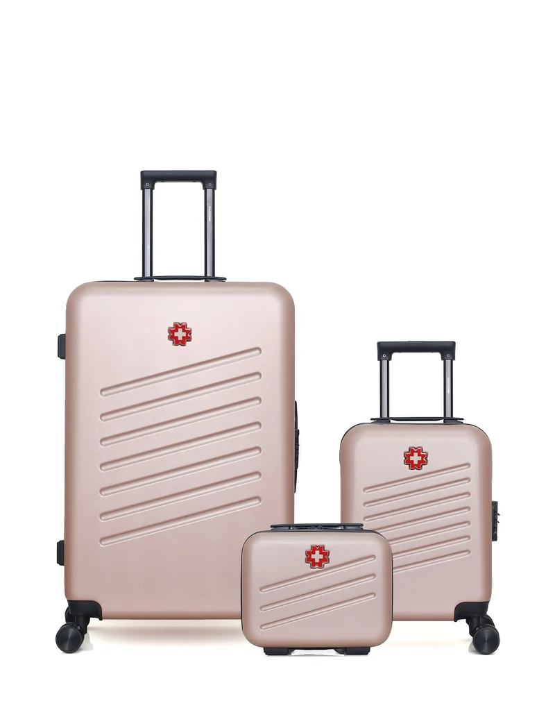 Lot de 3 Valises Rigides Grand Format, Cabine XXS et Vanity ZURICH