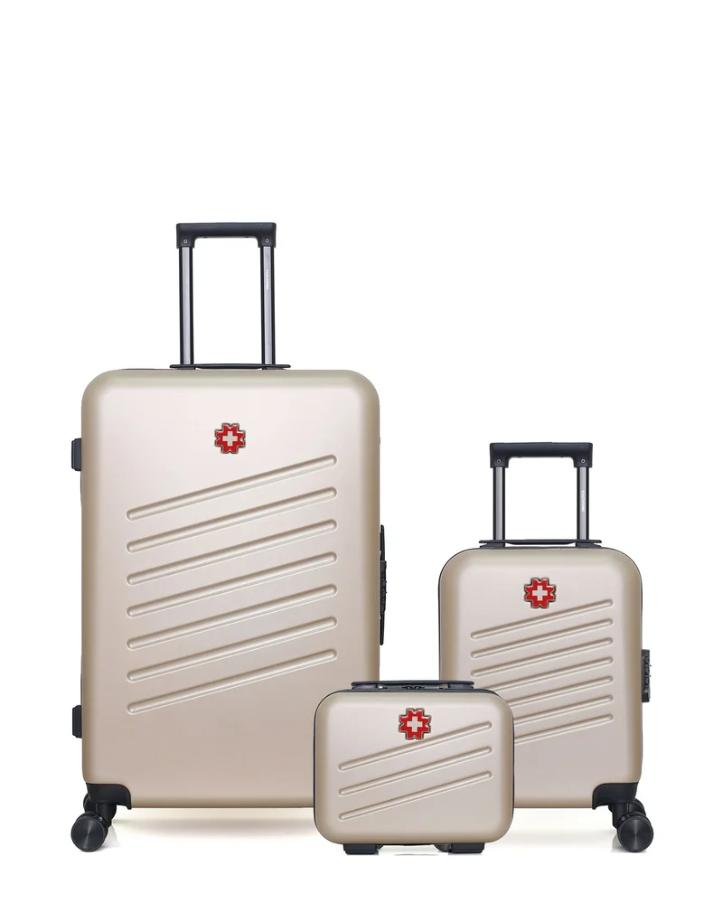 Lot de 3 Valises Rigides Grand Format, Cabine XXS et Vanity ZURICH