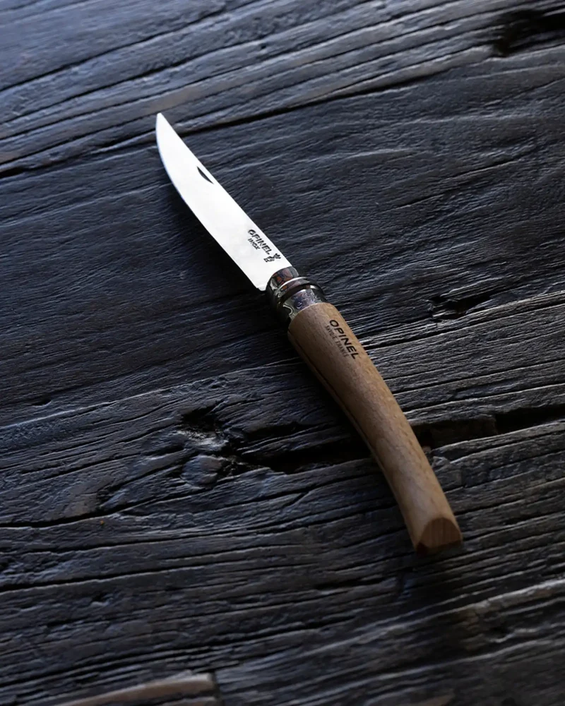Couteau inox Opinel Effilé 8 Hêtre à personnaliser