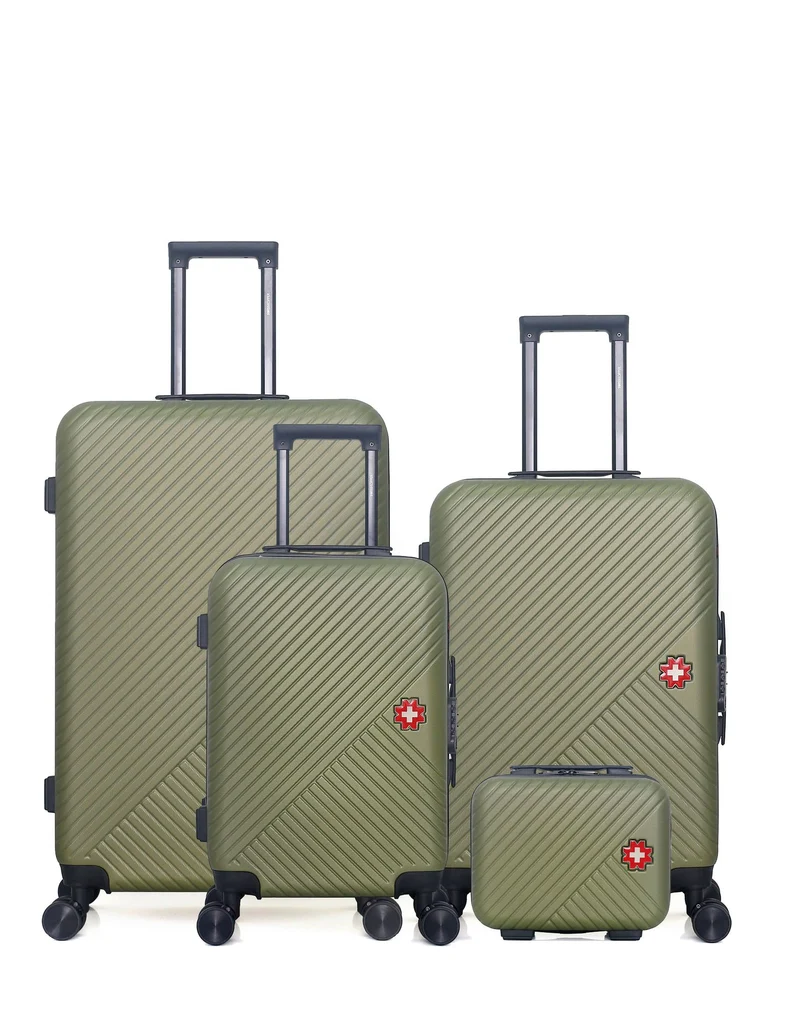 Lot de 4 Valises Rigides Grand Format, Taille Moyenne, Cabine et Vanity SPIEZ