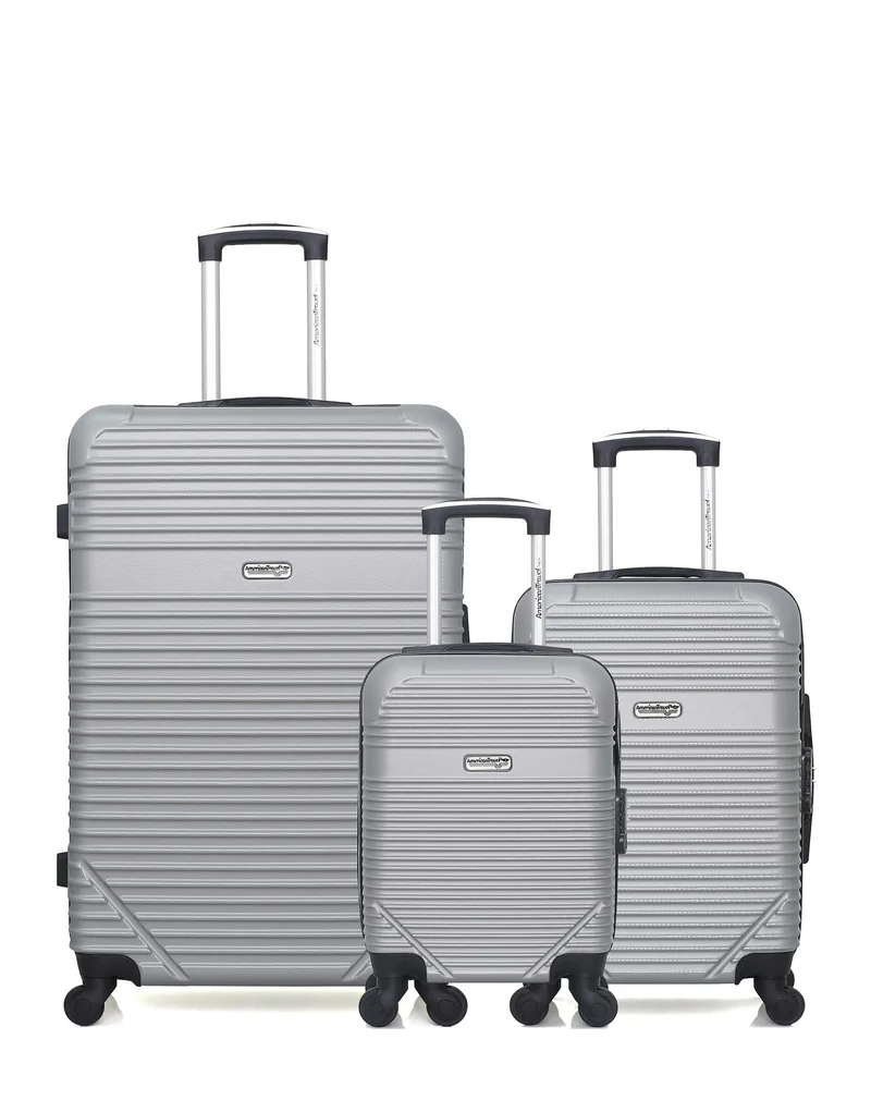 Lot de 3 Valises Rigides Grand Format, Cabine et Cabine XXS MEMPHIS