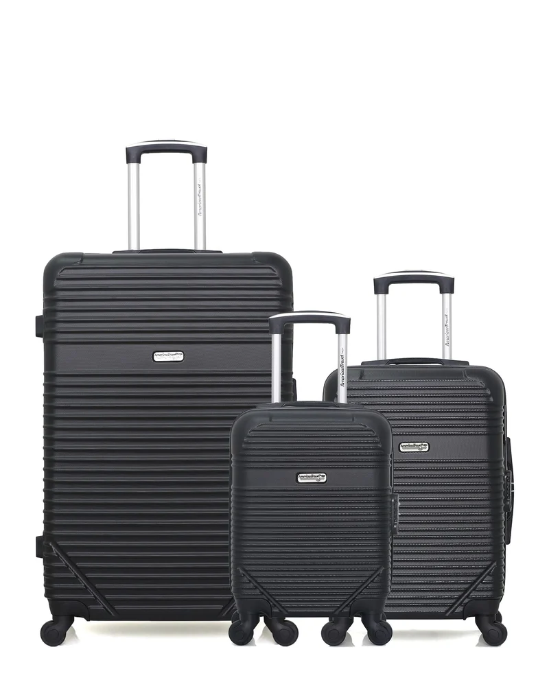 Lot de 3 Valises Rigides Grand Format, Cabine et Cabine XXS MEMPHIS