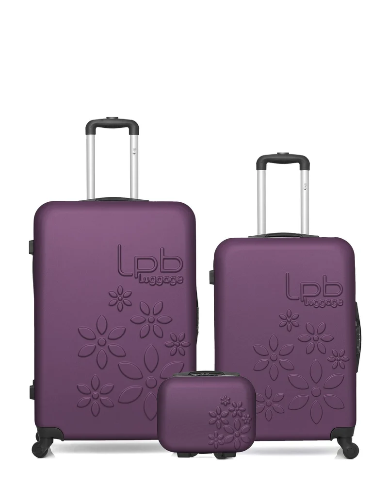 Lot de 3 Valise Grand Format, Taille Moyenne et Vanity Rigide ELEONOR