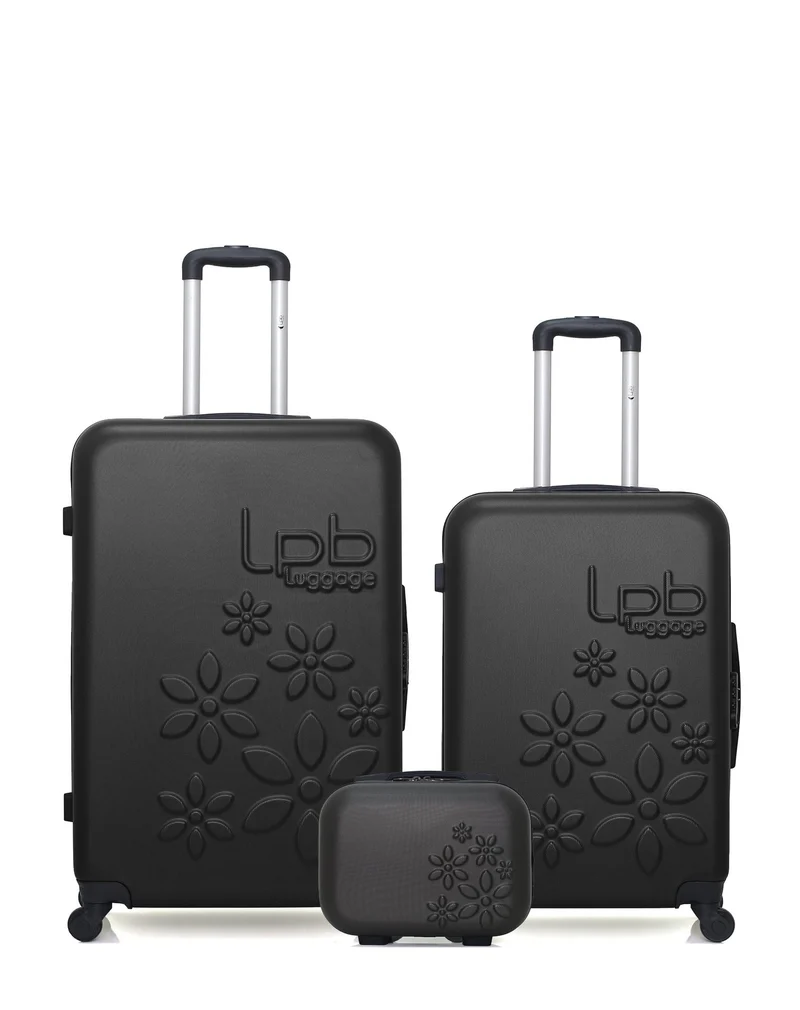 Lot de 3 Valise Grand Format, Taille Moyenne et Vanity Rigide ELEONOR