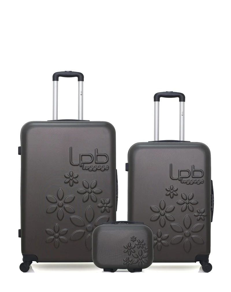 Lot de 3 Valise Grand Format, Taille Moyenne et Vanity Rigide ELEONOR