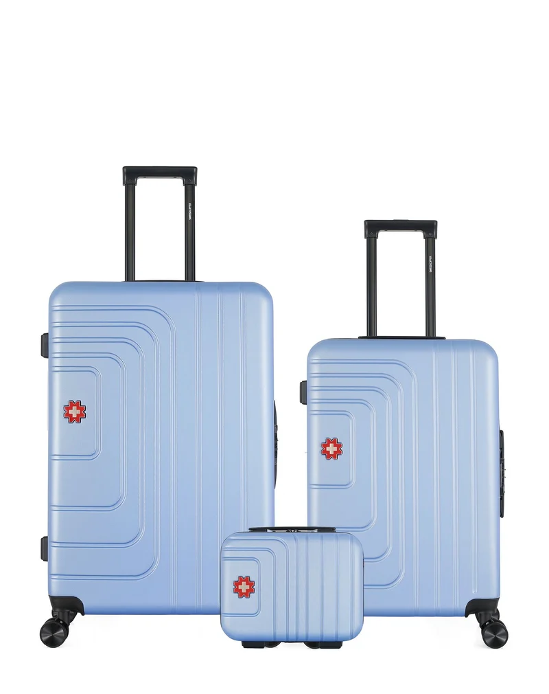 Lot de 3 Valises Rigides Grand Format, Taille Moyenne et Vanity RUTI