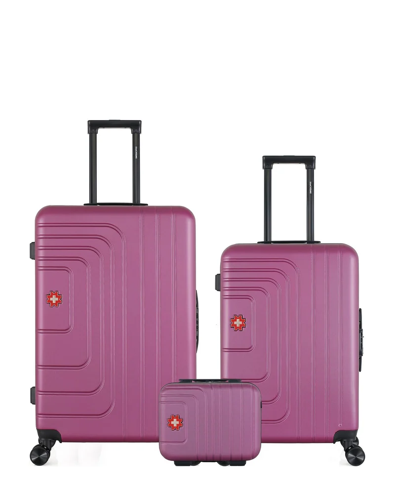 Lot de 3 Valises Rigides Grand Format, Taille Moyenne et Vanity RUTI