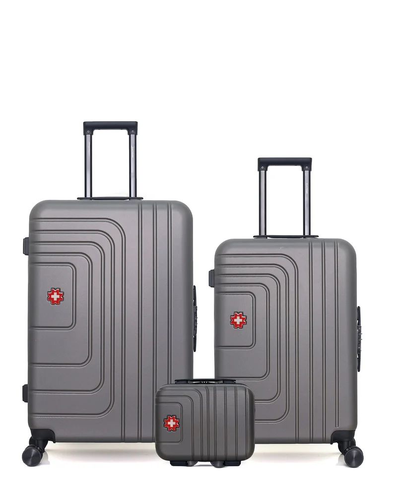 Lot de 3 Valises Rigides Grand Format, Taille Moyenne et Vanity RUTI