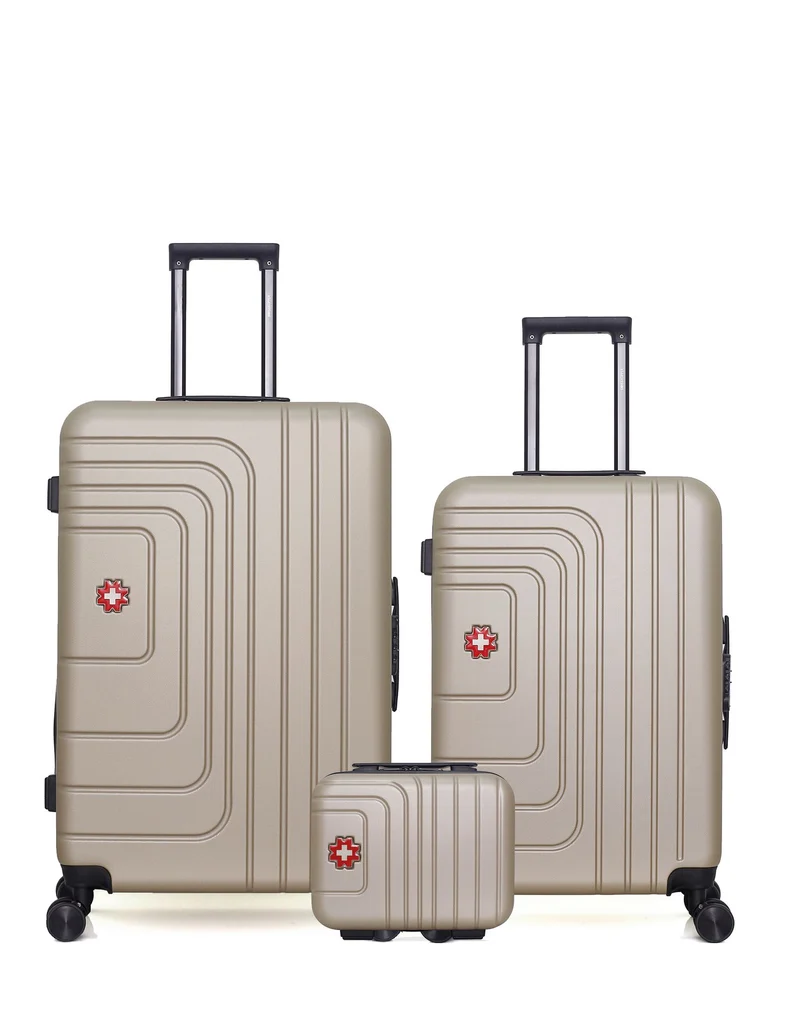 Lot de 3 Valises Rigides Grand Format, Taille Moyenne et Vanity RUTI
