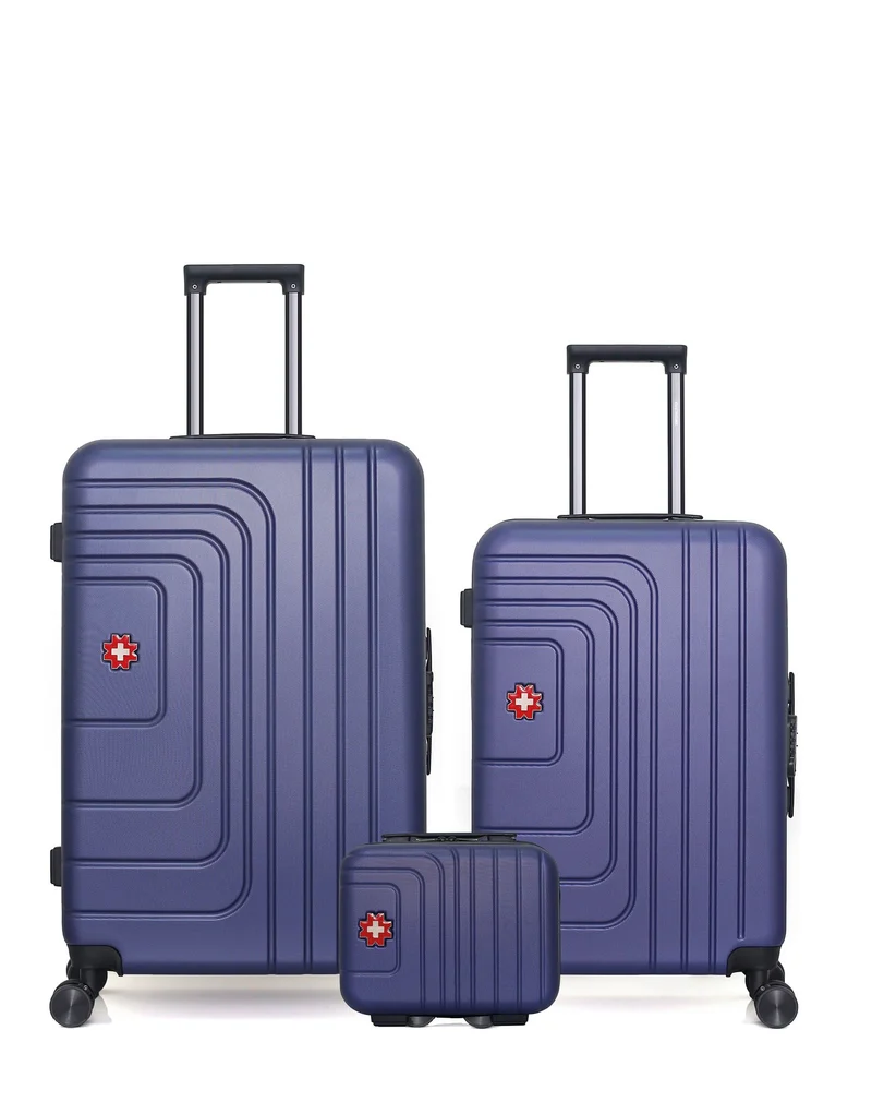 Lot de 3 Valises Rigides Grand Format, Taille Moyenne et Vanity RUTI