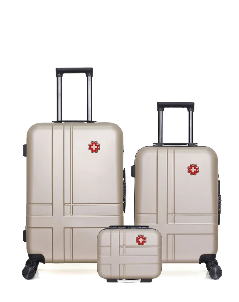 Lot de 3 Valises Rigides Taille Moyenne, Cabine et Vanity USTER