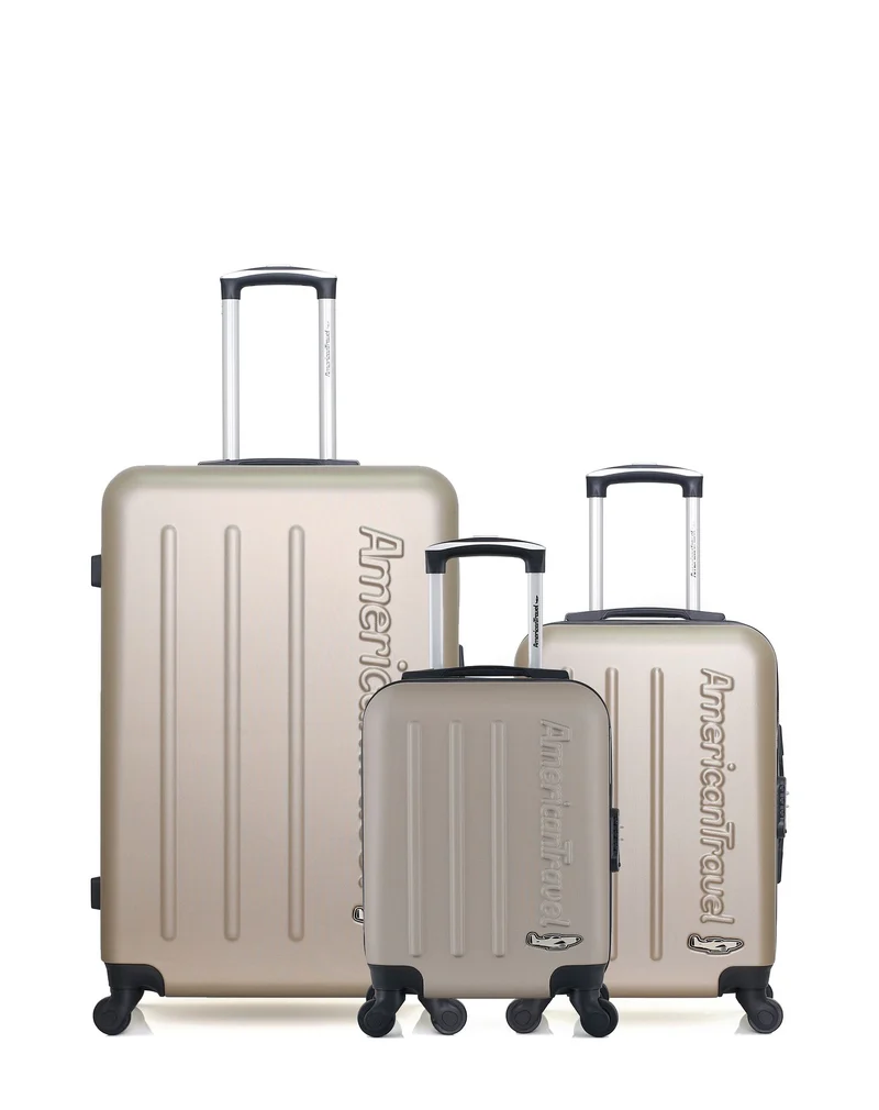 Lot de 3 Valises Rigides Grand Format, Cabine et Cabine XXS BRONX