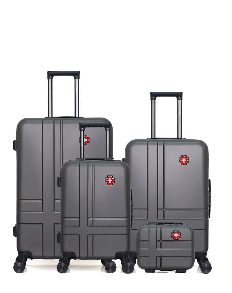 Lot de 4 Valises Rigides Grand Format, Taille Moyenne, Cabine et Vanity USTER