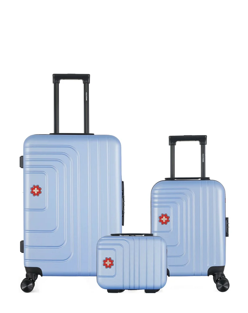 Lot de 3 Valises Rigides Taille Moyenne, Cabine XXS et Vanity RUTI