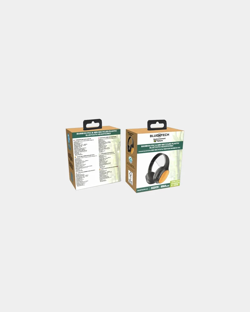 Casque Bluetooth ABS recyclé et bambou à personnaliser