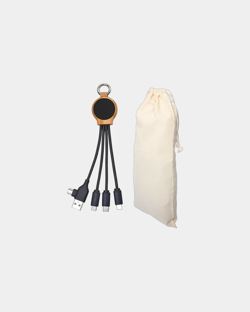 Câble porte-clés recyclé 5-en-1 Bluetech à personnaliser