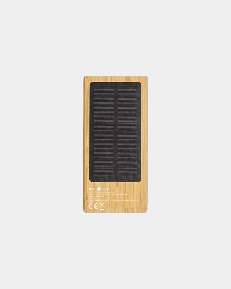 Batterie de secours solaire bambou FSC 8000mAh